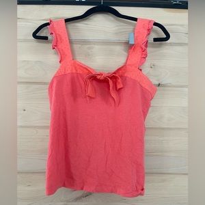 NWOT - J Crew Ruffle Strap Summer Tank - Small Pink/ Salmon